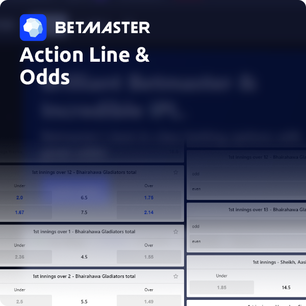 Betmaster Action Lines and Odds